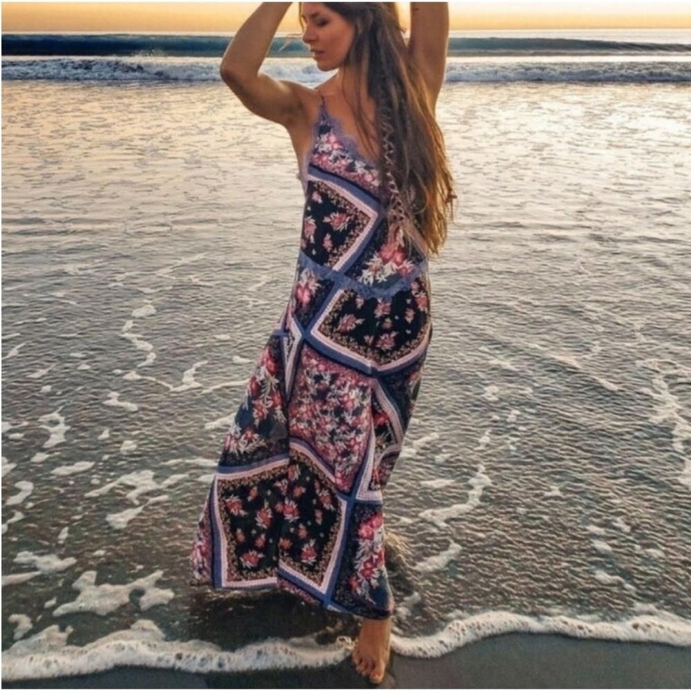 Free People Intimately Stevie lace print maxi slip dress - Picture 2 of 9